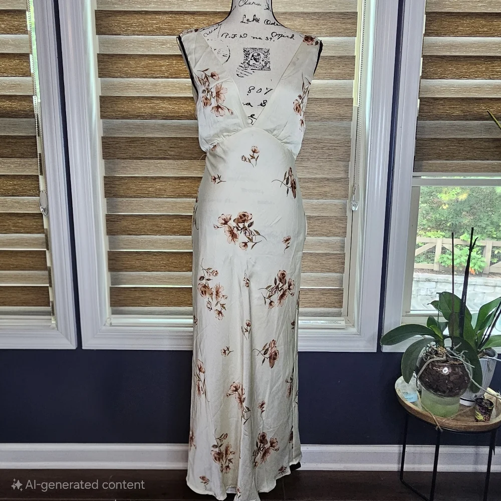 Floral Cream Maxi Dress. NWT - Picture 10 of 10